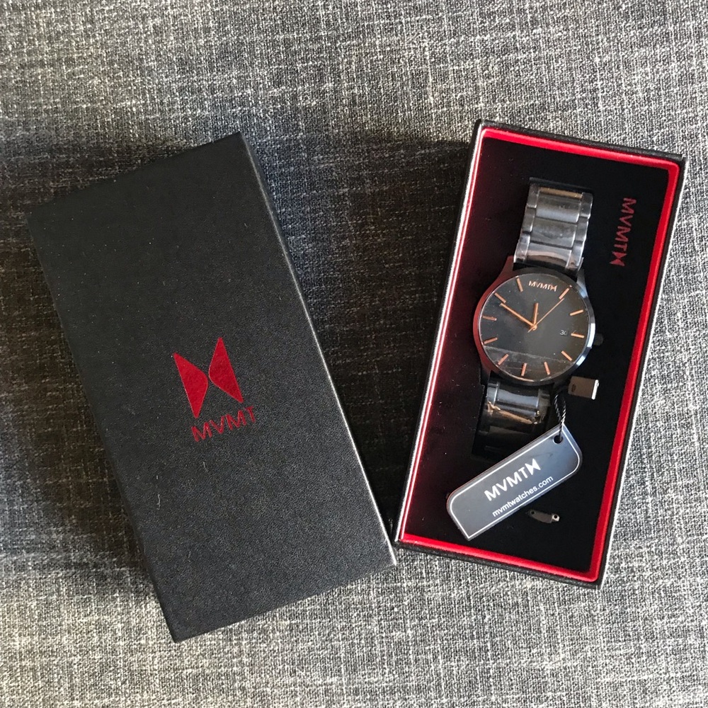 MVMT Classic All Black with Rose Gold 45mm watch
